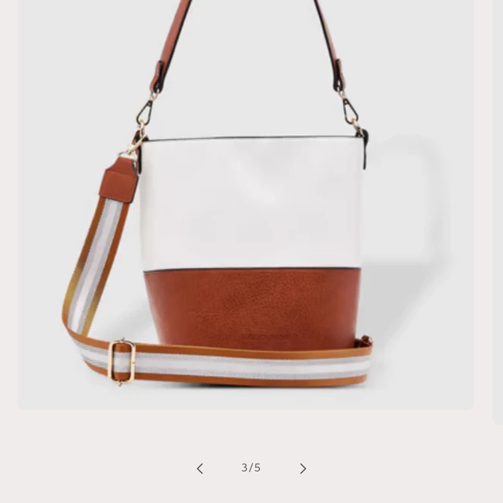 Elegant White and Brown Shoulder Bag